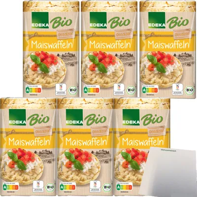 Produktbild von Edeka  Maiswaffeln gesalzen mit Meersalz 6er Pack (6x100g Packung) + usy Block