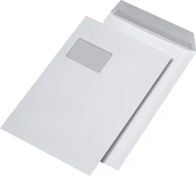 Image de Pochette d'expédition MAILmedia C4 autocollante avec fenêtre blanche 250 pochettes d'expédition