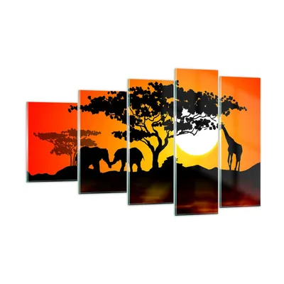 Produktbild von Bilder auf glas - Tiere Safari Savanne Giraffe - 100x60cm - Glasbilder - Wandbilder - Kunstdruck - zum Aufhängen bereit - Wanddekoration aus Glas - Glas Bilder - Wandbild auf Glas - GEG100x60-0539