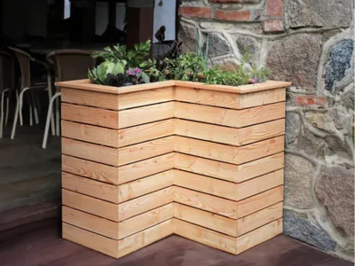 Produktbild von Belladoor Naturbelassen 72 cm Eck Hochbeet aus Lärche, Vormontiert Vorgebohrt Mit Folie, Pflanzkasten Gartenbeet Arbeitshoehe