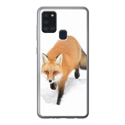 Produktbild von MuchoWow® Handyhülle Schutzhülle Hülle für Samsung Galaxy A21s Fuchs - Schnee - Winter Silikon Softcase Handy Hülle - Hartschale