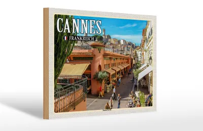 Produktbild von Holzschild Reise 30x20cm Cannes Frankreich Marché Forville