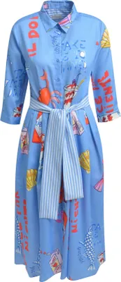 Produktbild von shirt blouse dress w/ wide midi skirt
