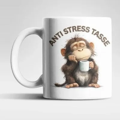 Produktbild von Anti Stress Affe Kaffeetasse Teetasse Tasse Geschenkidee 325 ml