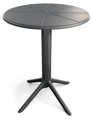 Produktbild von di volio Gartentisch DEGO - runder Outdoor Tisch für Balkon & Terrasse, Ø60 cm, wetterfest - schwarz