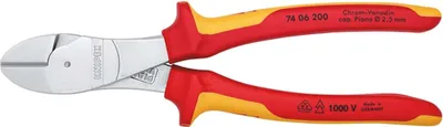 Immagine prodotto di KNIPEX 74 06 200 Frese diagonali isolate con manici multicomponente, cromate testate VDE 200 mm