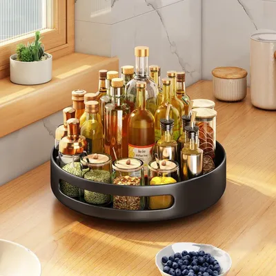 Obrázok produktu pre Čierny úložný regál – viacúčelový organizér do kuchyne