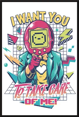Immagine prodotto di Ilustrata - Poster - Samagotchi + cornice a incastro, Shinsuke® Maxi in plastica nera, lastra in acrilico
