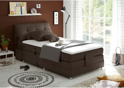 Produktbild von Boxspringbett 120x200 cm Hotelbett Einzelbett Jugendbett elektrisch verstellbar CONCORD3M-09 in Artemis 7 mokka