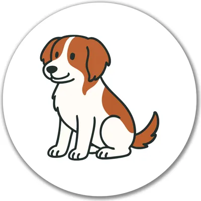 Produktbild von Huuraa Aufkleber Kooikerhondje Comic Kooikie 10cm rund Sticker Geschenkidee