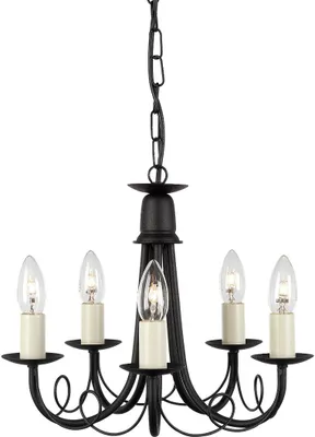 Zdjęcie produktu dla Żyrandol Minster czarny-złota patyna 5xE14x60W metal wym:101x37x37cm IP20 Elstead