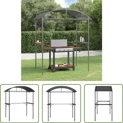 Produktbild von The Living Store Grillpavillon mit Seitenregalen Anthrazit 220x115x230 cm Stahl