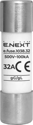 Image de E.NEXT i0610021 Cartouche fusible cylindrique gG 32A 10x38 500V AC