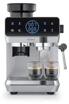 Image de Machine à café à porte-filtre CASO EspressoGourmet & Grind en acier inoxydable avec moulin intégré, couleur : argent