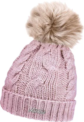 Produktbild von Damen Strickmütze mit Bommel Grobstrick Pudelmütze mit Fellbommel Fake Fur Wintermütze Neverless®