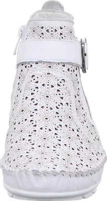 Produktbild von Gemini Damen Stiefelette Leder Cutouts floral Muster 382019-19, Größe:39 EU, Farbe:Weiß