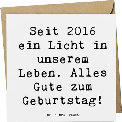 Produktbild von Mr. & Mrs. Panda Glückwunschkarte Spruch 2016 Geburtstag - Weiß - Geschenk, Alter, Klappkarte, doppelkarte, besondere Bedeutung, Grußkarte, faltkarte, Jahrgang, seit