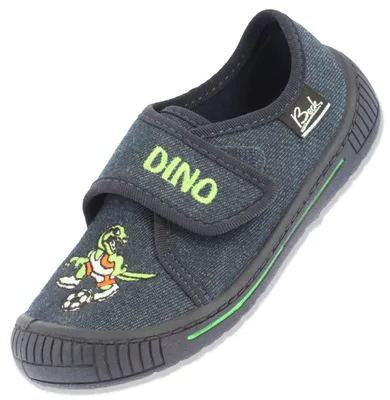 Produktbild von Beck Jungen Dino Flache Hausschuhe, Dunkelblau, 30 EU