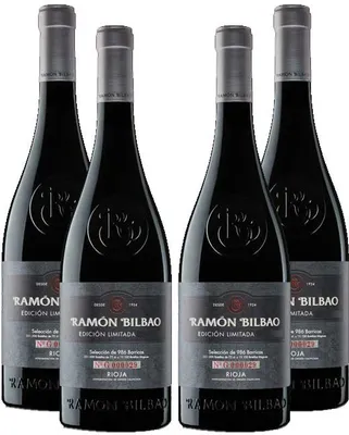 Produktbild von Ramon Bilbao Edicion Limitada 4er Set Rioja Rotwein 0,75L (14% Vol) limitierte Auflage Spanien blumiger Charakter Tempranillo Trauben Jahrgang variierend- [Enthält Sulfite]