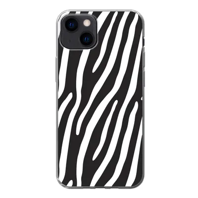 Produktbild von MuchoWow® Handyhülle Schutzhülle Hülle für iPhone 13 Tiere - Zebradruck - Schwarz Silikon Softcase Handy Hülle - Karteninhaber