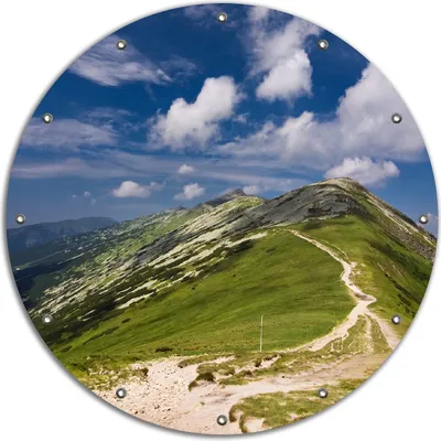 Produktbild von Wallario rundes Outdoor-Poster für Garten oder Balkon, Motiv Alpenluft, 90 cm Durchmesser