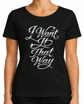 Zdjęcie produktu dla T-shirt damski "I Want It That Way", zespół boysband z lat 90., muzyka pop, kultura lat 90., styl Y2K, kolor: czarny, rozmiar: XXL