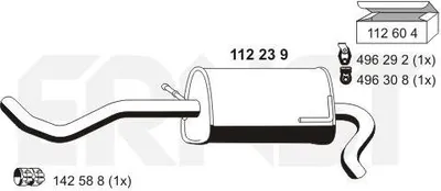 Produktbild von ERNST 112239 Endschalldämpfer für VW Lupo (6X1, 6E1) Auspuff