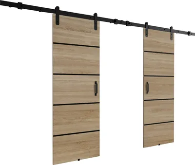 Produktbild von KIER FURNITURE Schiebetüren LORNI DUO 212 - Universal - Eiche Sonoma 212x205x1,6 cm