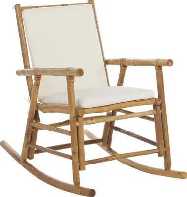 Obrázek produktu pro BELIANI Houpací křeslo Bambus ze světlého bambusu Polštáře polyester zahrada terasa Balkon