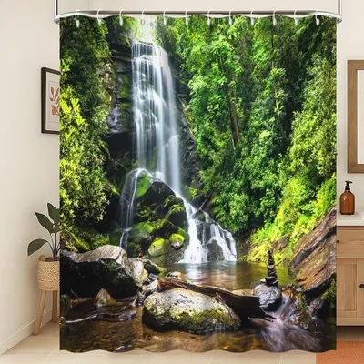Produktbild von Natuur Duschvorhang 150 x 200 cm mit Wasserfallmuster