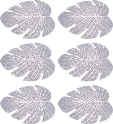 Image de 2 Pcs Set de table 36.5x45.5cm en forme de feuille PVC Set de table de salle à manger