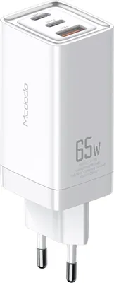 Produktbild von Mcdodo GaN Netzladegerät, 220V, 65W, 2x USB-C, 1x USB-A, weiß