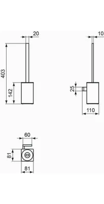 Imagen del producto de Conjunto de escobilla para inodoro Ideal Standard, modelo Conca Cube T4494AA, acabado cromado