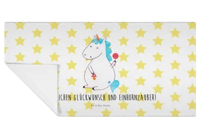 Produktbild von Mr. & Mrs. Panda Handtuch Einhorn Baby - Weiß - Geschenk, Mutter, Einhörner, Geburt, Geburtstag, gesichtshandtuch, baumwolle, Baumwollhandtuch, Flauschtuch, Unicorn