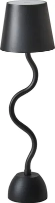 Produktbild von BELIANI Tischlampe Schwarz Metall Kabellos Wiederaufladbar Touch Funktion Dimmfunktion USB Kabel Indoor Outdoor Tischleuchte Schreibtischlampe