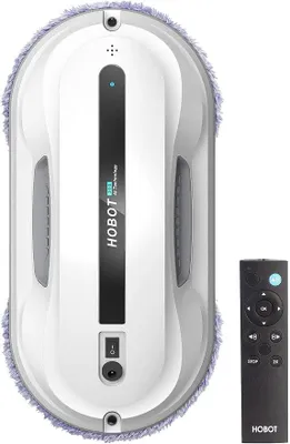 Imagen del producto de Aspirador para ventanas: Robot limpiador de ventanas HOBOT-300 con doble sistema de limpieza y control remoto (robot limpiador de ventanas inalámbrico, robot limpiador de ventanas con depósito de agua, para baños)