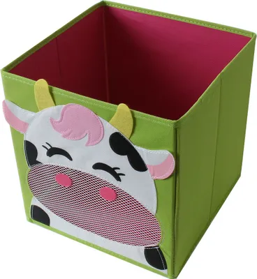 Produktbild von TE-Trend Faltbox Spielbox Tiermotiv Kuh Aufbewahrung Spielzeug Spielzimmer