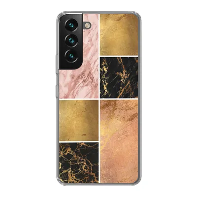 Produktbild von MuchoWow® Handyhülle Schutzhülle Hülle für Samsung Galaxy S22 Marmor - Rosa - Gold Silikon Softcase Handy Hülle - Mobiltelefonhülle