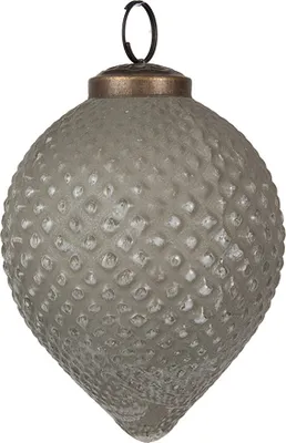 Image de Clayre & Eef Boule de Noël Ø 8x10 cm Gris Verre