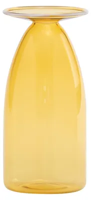 Image de Vase Artisanal Un Fiore 120 En Verre Borosilicaté Soufflé À La Bouche Jaune Or, Élément De Design Décoratif Pour Intérieurs De Haute Qualité 120Cl