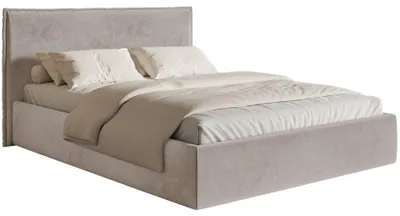 Produktbild von Selsey Softie Slim – Polsterbett 160×200 mit Bettkasten und Lattenrost, Velours, graubraun