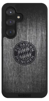 Produktbild von NIVOCASE Handyhülle für Samsung Galaxy S25 Hülle NIVOpure Case Schwarz FC Bayern München FCB Metallic Look