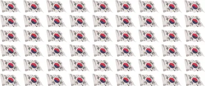 Produktbild von Mini Aufkleber Set - Pack wehend - 20x12mm - selbstklebender Sticker - Südkorea - Flagge / Banner / Standarte fürs Auto, Büro, zu Hause und die Schule - 54 Stück