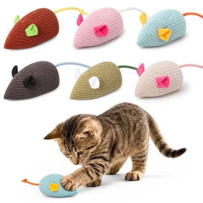 Produktbild von Katenspielzeug, Maus: 6 Stück, Plüschmaus, Spielzeug für Kätzchen