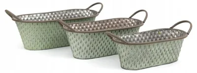 Produktbild von Styldekor Metall-Übertopf Grün Vintage 3er-Set
