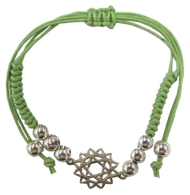 Produktbild von Armband "Anahatam Chakra" grün 1,4cm Silber 925 mit verstellbarem Baumwollband