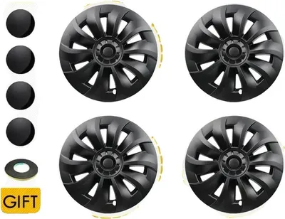 Obrázek produktu pro Kryty nábojů, plast ABS, přizpůsobené pro Tesla Model 3, matně černé