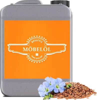 Produktbild von Möbel-Öl farblos 2,5L I Holz-Öl farblos für Innen & Außen I Leinöl-Firnis für Gartenmöbel & Terassenmöbel I für Tische, Stühle etc. I Wasser & schmutzabweisend I honigtönend