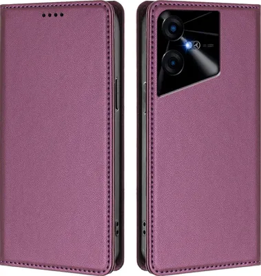 Obrázek produktu pro Kožené pouzdro pro Tecno Pova Neo 3, magnetické flipové pouzdro zPolyuretankůže se stojánkem Fialová