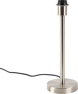 Produktbild von QAZQA - Moderne Tischlampe Stahl I Silber I nickel matt ohne Schirm - Simplo I Wohnzimmer I Schlafzimmer - Stahl Rund - LED geeignet E27